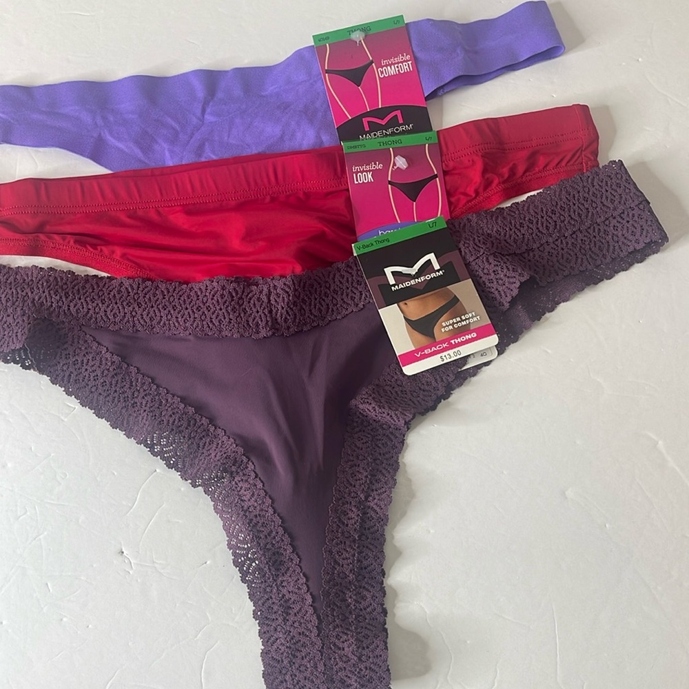 Maidenform Thong Panties 3 Pairs Size Large / 7